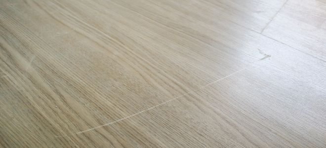 laminate surface with scratch