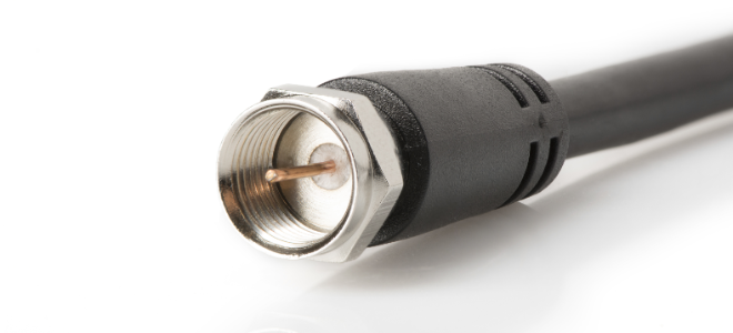 The compression connector on coax cable