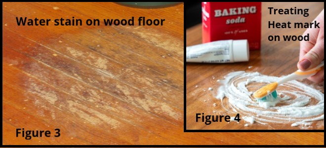 wood floor cleaning with small brush