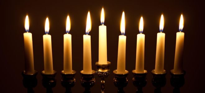 candles on a menorah