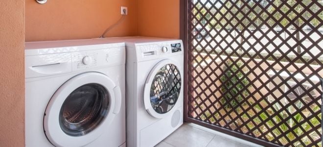 laundry machines in small room