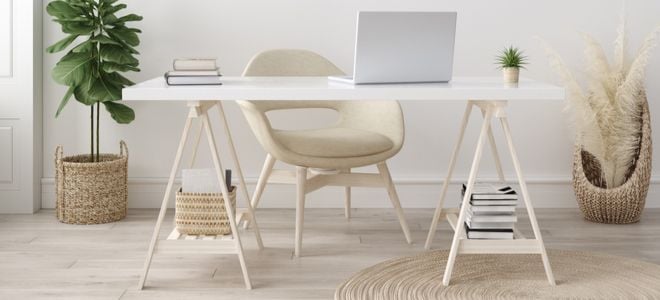 Scandinavian design for home office with clean, elegant funiture