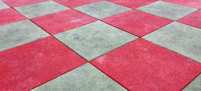 red a grey rubber tiles
