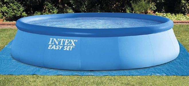 large inflatable pool on grass