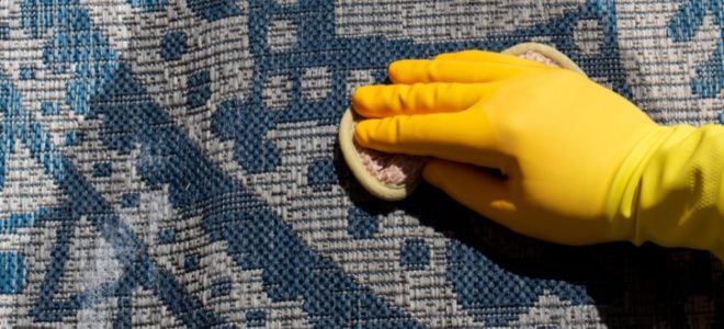 hand cleaning rug stain
