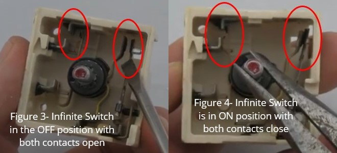 inside electric stove switches