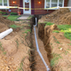 sewer lines leading from the house