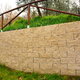Brown stone retaining wall