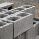 Stacked aerated concrete blocks.
