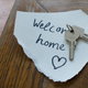 keys on a welcome home sign