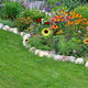 A stone paver flower bed.