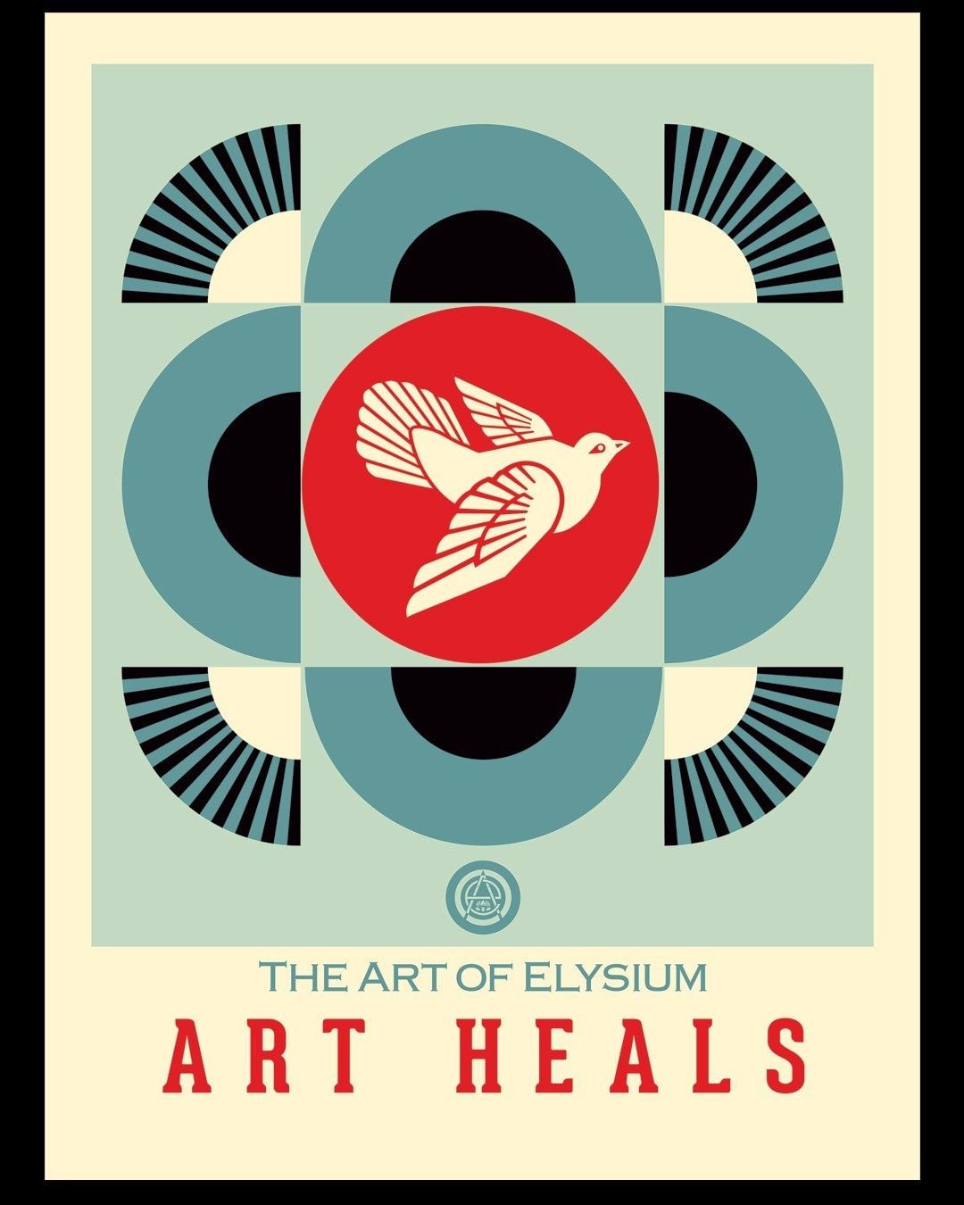 An original Shepard Fairey artwork made as part of the Art of Elysium's new #artheals campaign.