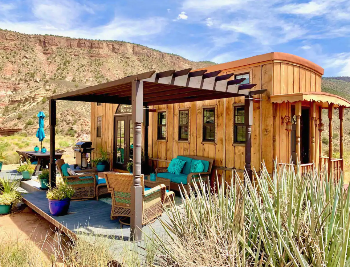 The Ark Tiny House airbnb, located in Virgin, Utah.