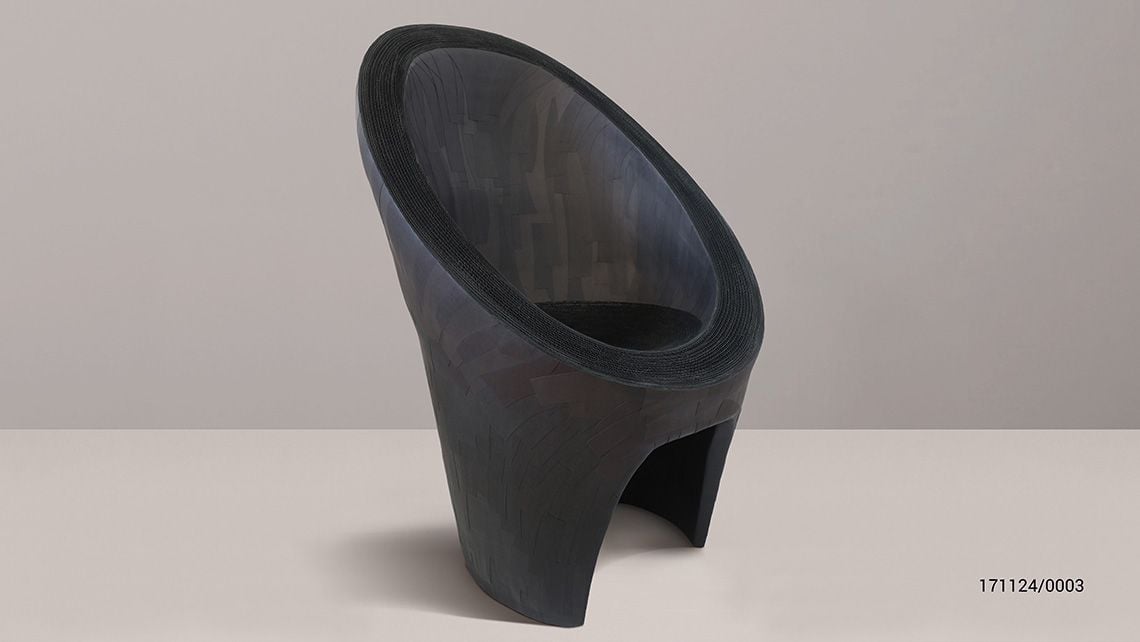 Sleek chairs from designer Vadim Kibardin, made exclusively with recycled cardboard.