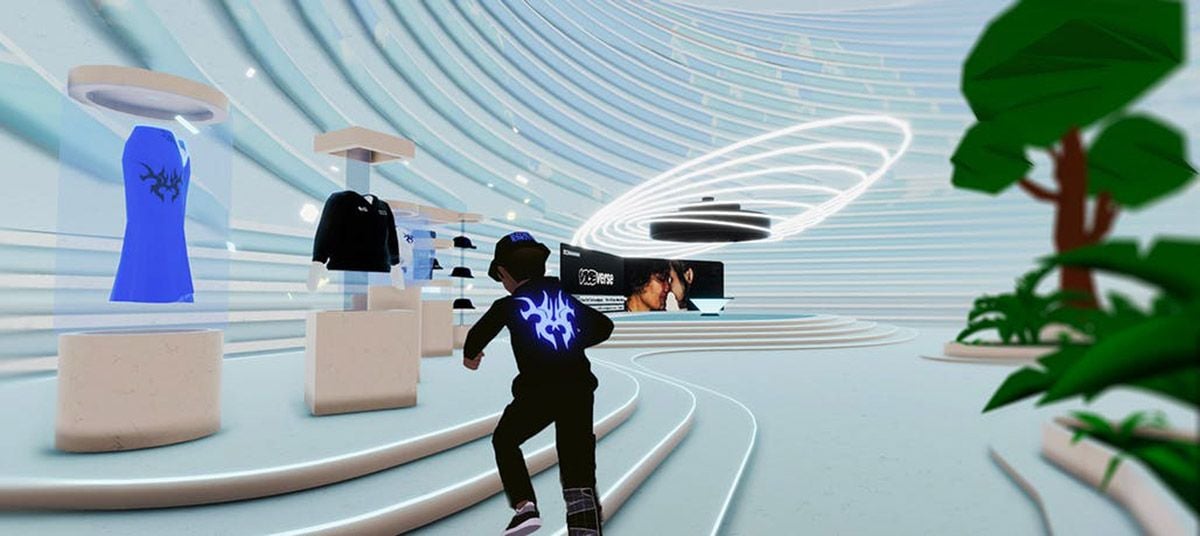 Avatar shops virtual clothes inside the virtual, BIG-designed 