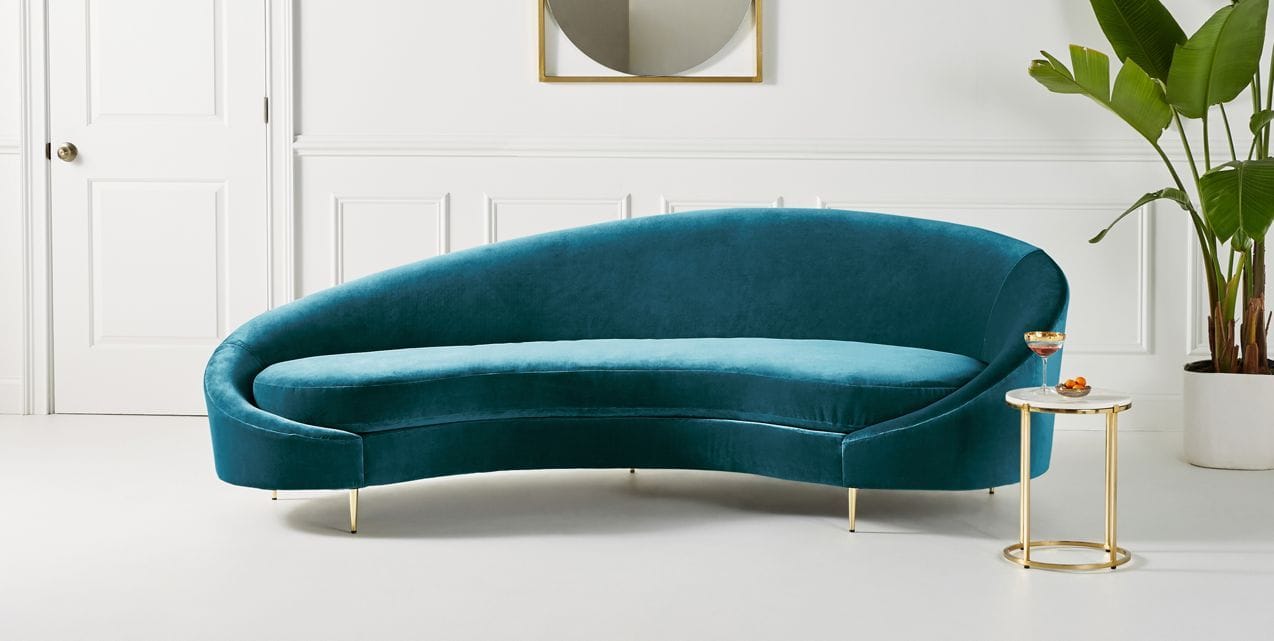 Anthropologie's asymmetrical Serpentine Sofa is classy and one-of-a-kind. 