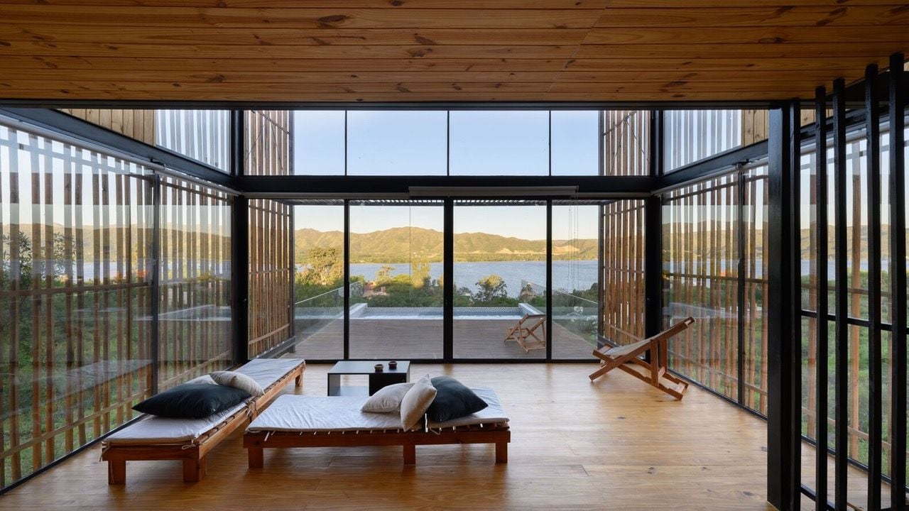 Expansive minimalist living space inside the the Pablo Senmartin-designed Bioclimatic House.