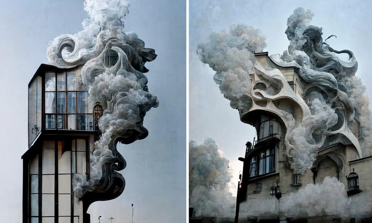 A State of Decay: AI-Generated Architecture Envisions Surreal Art Nouveau Structures