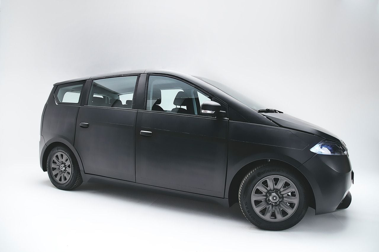 Side view of Sono Motors' second-generation Sion Solar electric car.