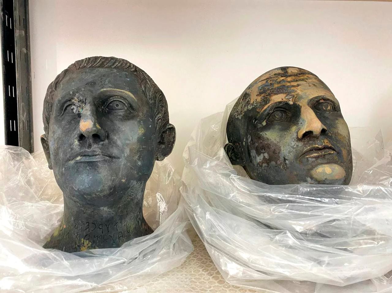 Bronze heads predating the Roman Empire discovered in Italy's San Casciano dei Bagni.