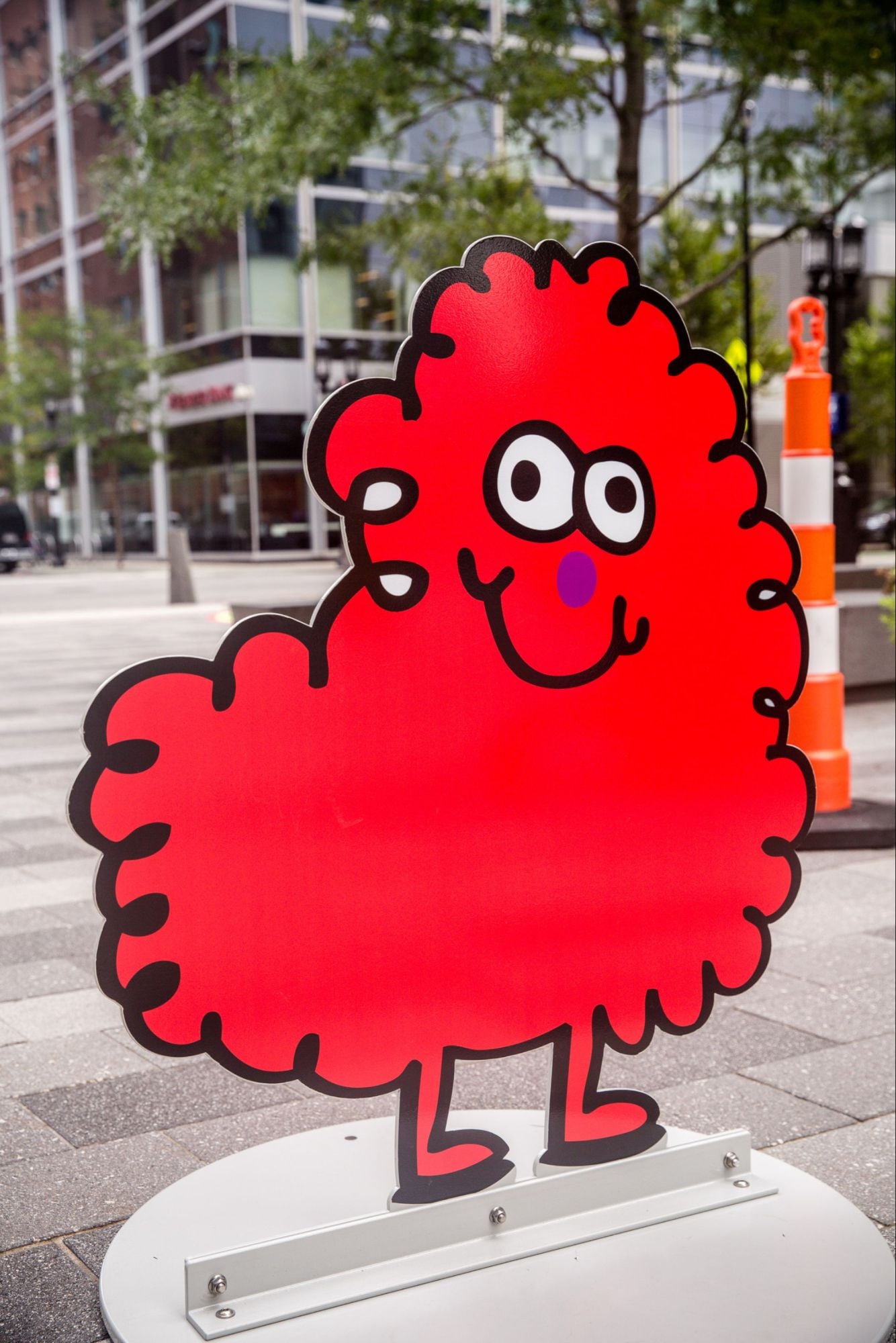 Warm-hearted doodles from artist Jon Burgerman are brought to life in the Boston Seaport's new 