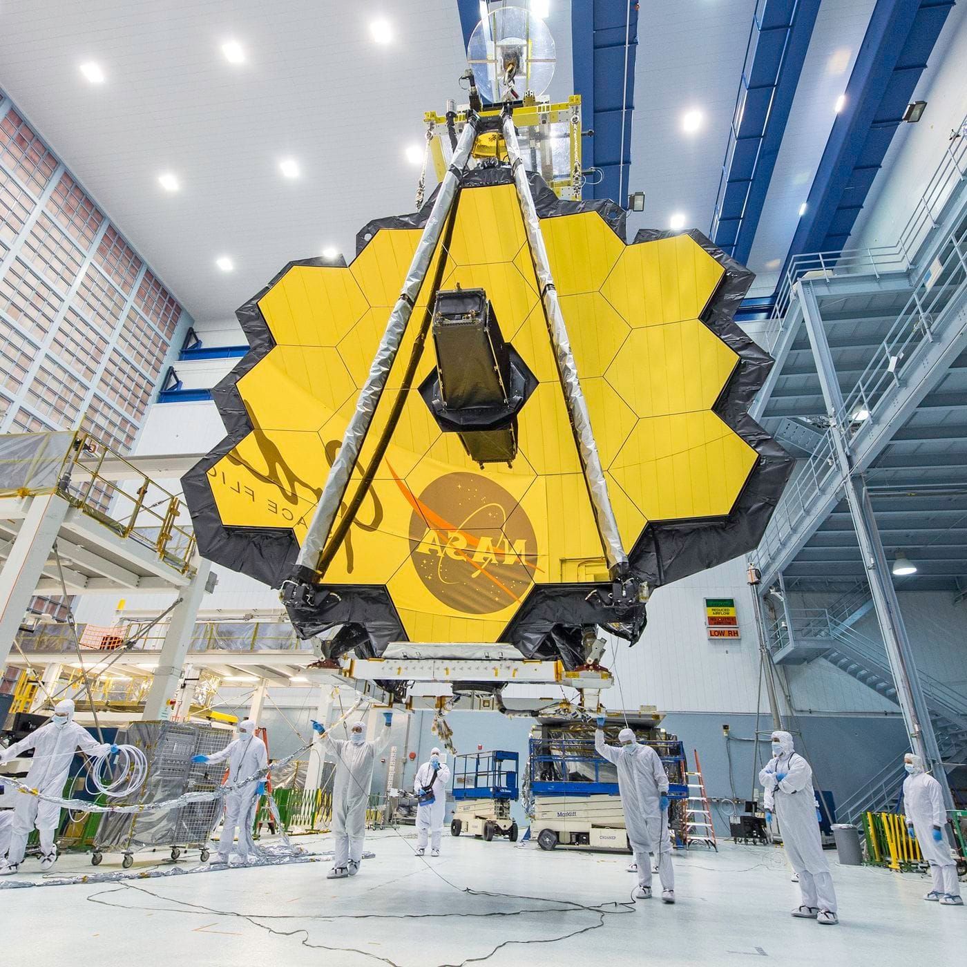Fully assembled primary mirror for NASA's new James Webb Space Telescope.