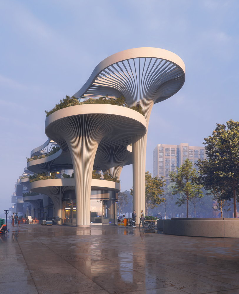 Shanghai's new Koichi Takada Architects-designed Solar Trees Marketplace draws inspiration from Mother Nature herself. 