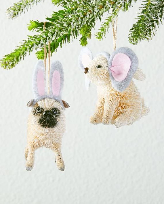 Fun dress-up animal ornaments from West Elm. 