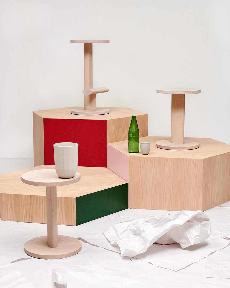 Perch stools from Oku Space's debut furniture collection.