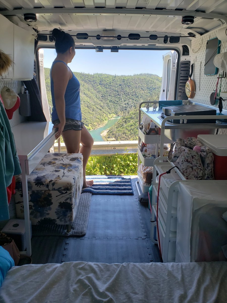 Grace and Marlon's Converted Cargo Van, complete with IKEA furnishings.