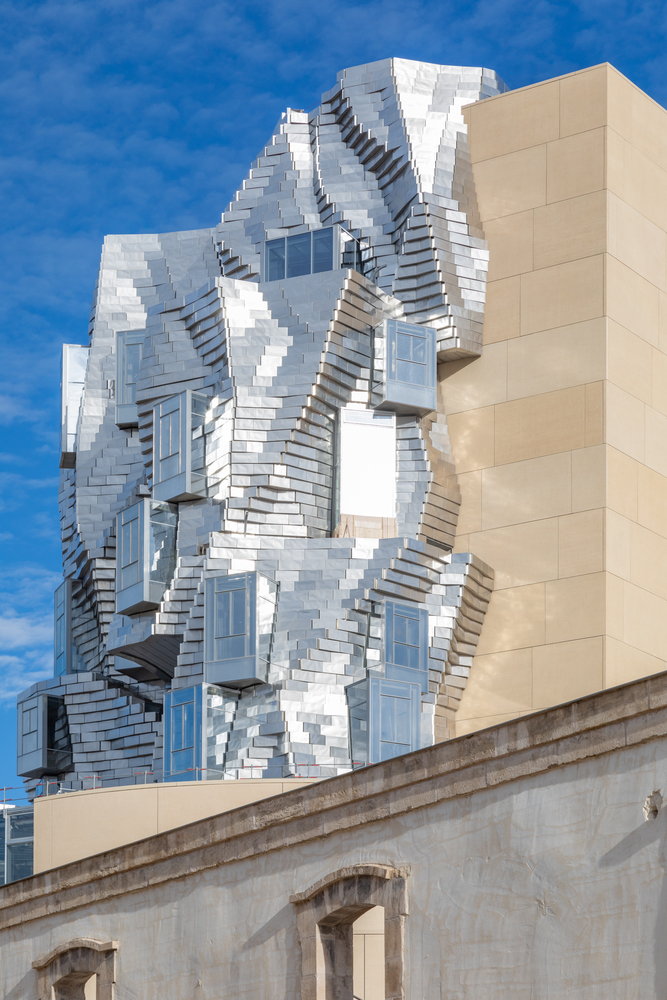 Only part of Gehry's new tower is wildly futuristic. 