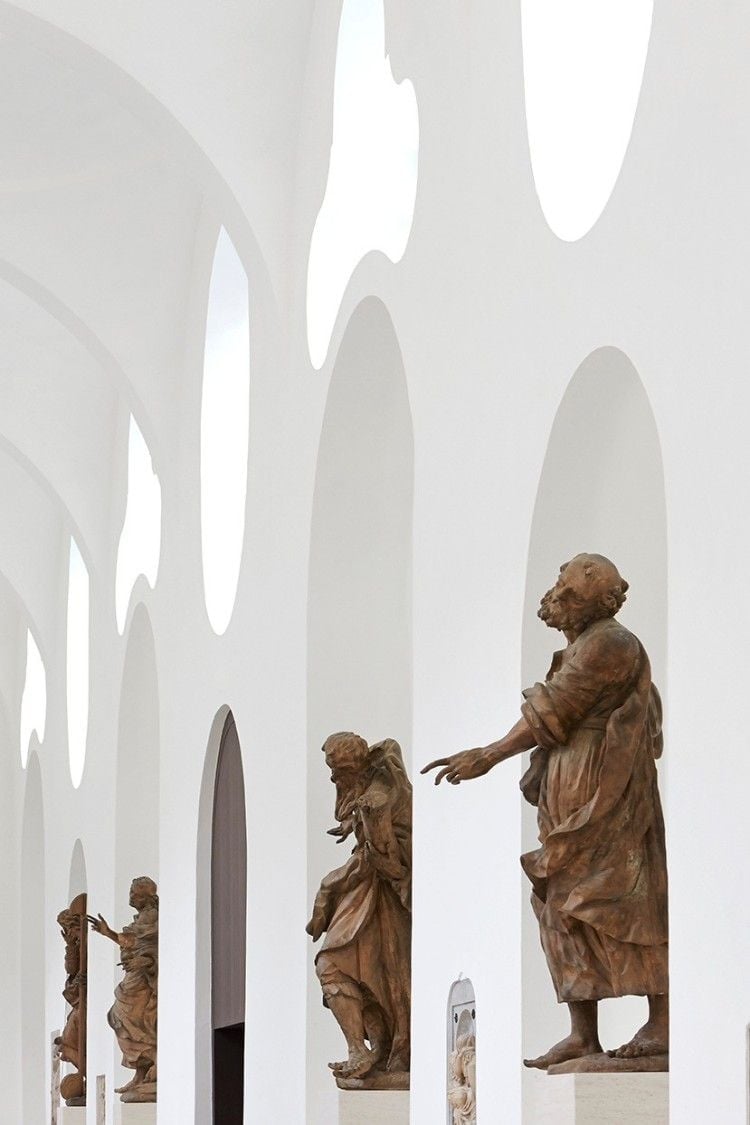 modern church alcove statues