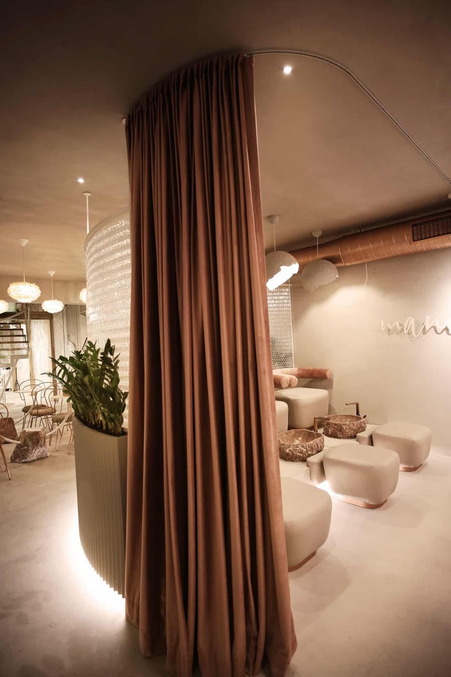 The minimalist pedicure area inside Kosovo's new Angel Salon