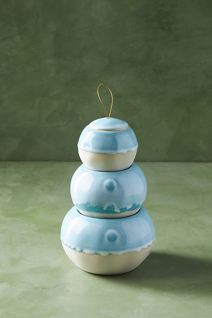 Capri Blue Stacking Snowman Candles from Anthropologie 