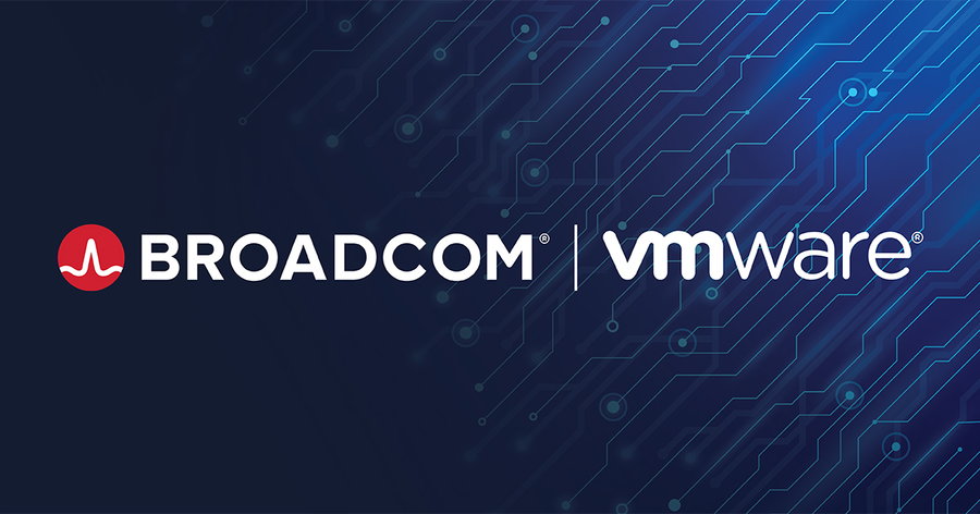 Graphic made to announce the merger of tech giant Broadcom and VMware.