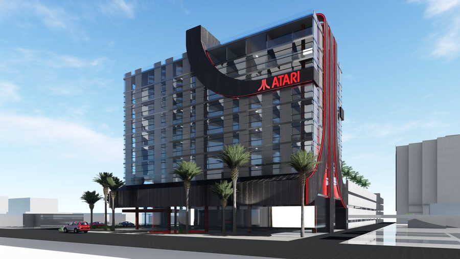 Renderings of the upcoming Atari Hotel in Phoenix, AZ