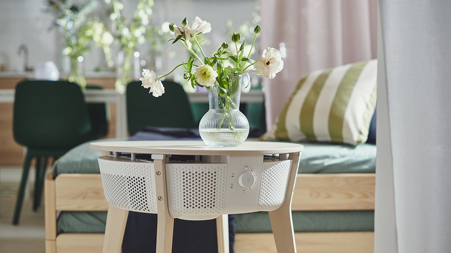 IKEA's new STARKVIND air purifier is cleverly disguised as a chic side table for easy integration into any decor scheme.