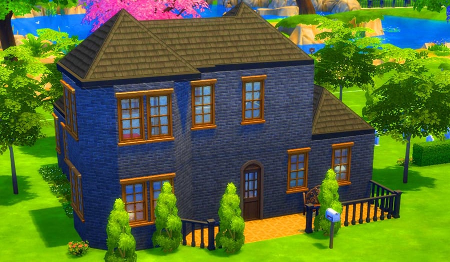 The Sims' Goth Family Home is big, dark, and brooding.