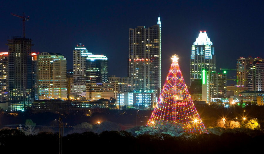Austin's famous Zilker Holiday Tree, which stands 155 feet tall. 