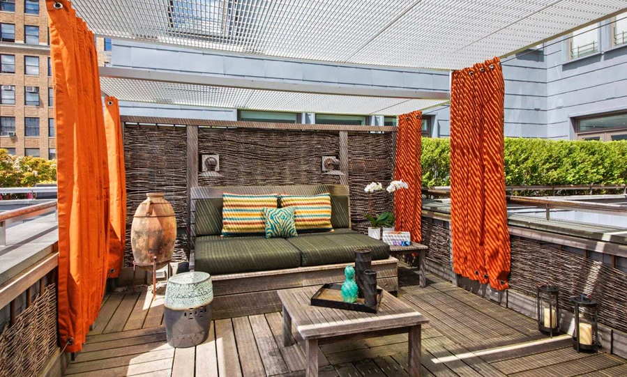 Gorgeous outdoor terrace featured in David Bowie's old Manhattan apartment.