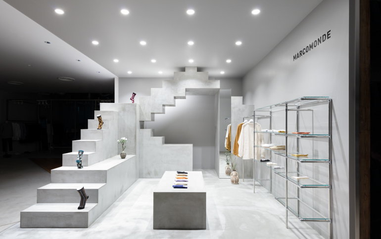 The Uufie-designed Marcomonde Shibuya store draws inspiration from both minimalism and surrealism.