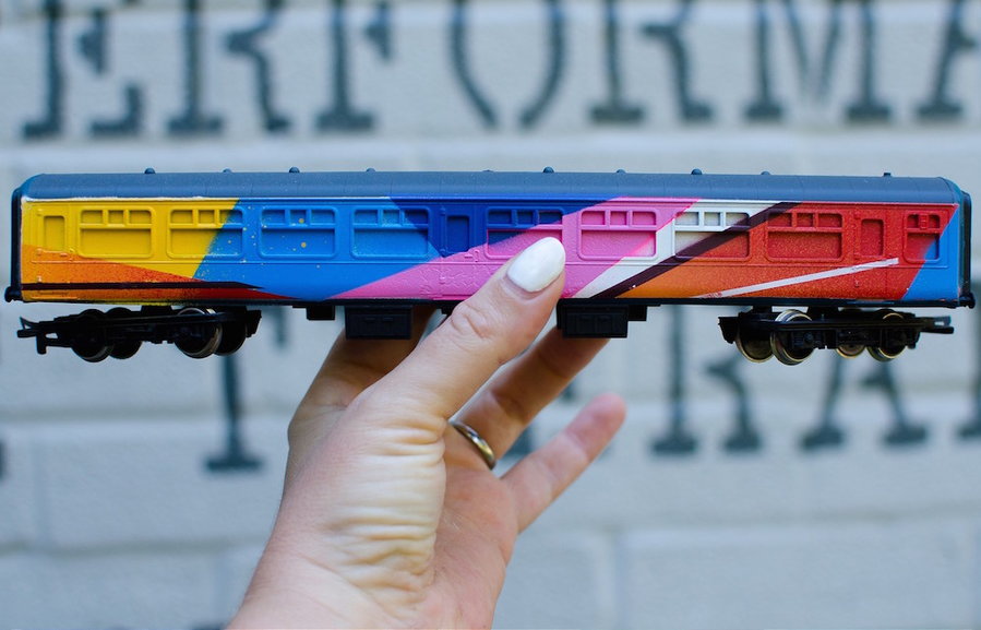 Colorful train car for the 