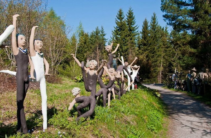 A small section of reclusive artist Veijo Rönkkönen's expansive Sculpture Garden in Parikkala, Finland.  
