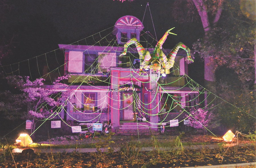 East Aurora, New York resident David Moomaw created a terrifying robotic spider for this year's Halloween festivities. 