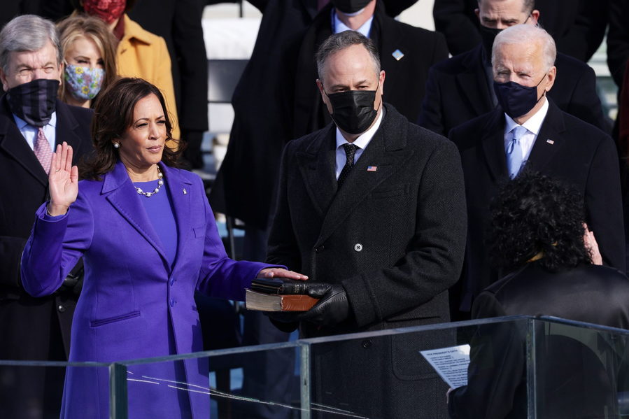 Kamala Harris is sworn in as the first-ever woman Vice President of the United States.