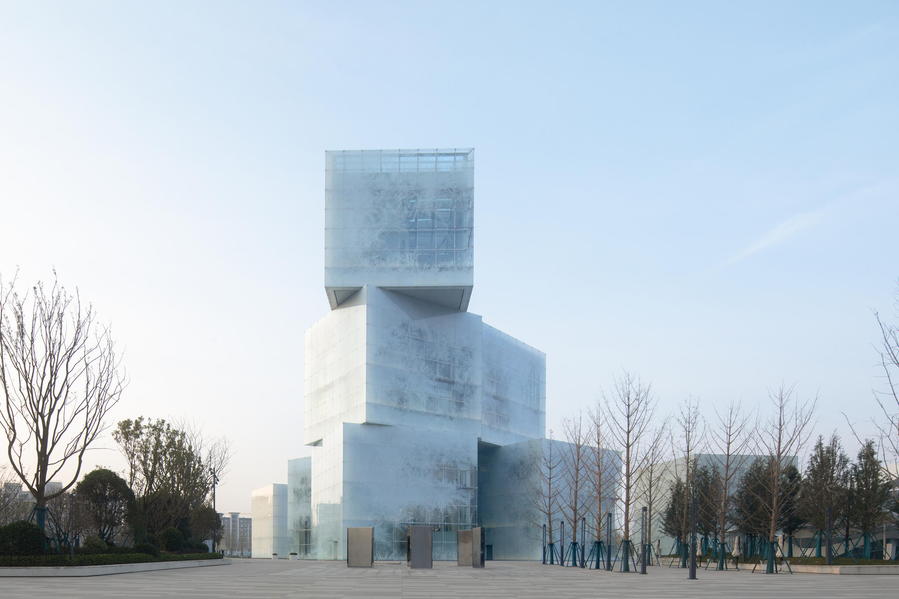 Ice cube-like facade of China's upcoming Xinxiang Tourism Center.