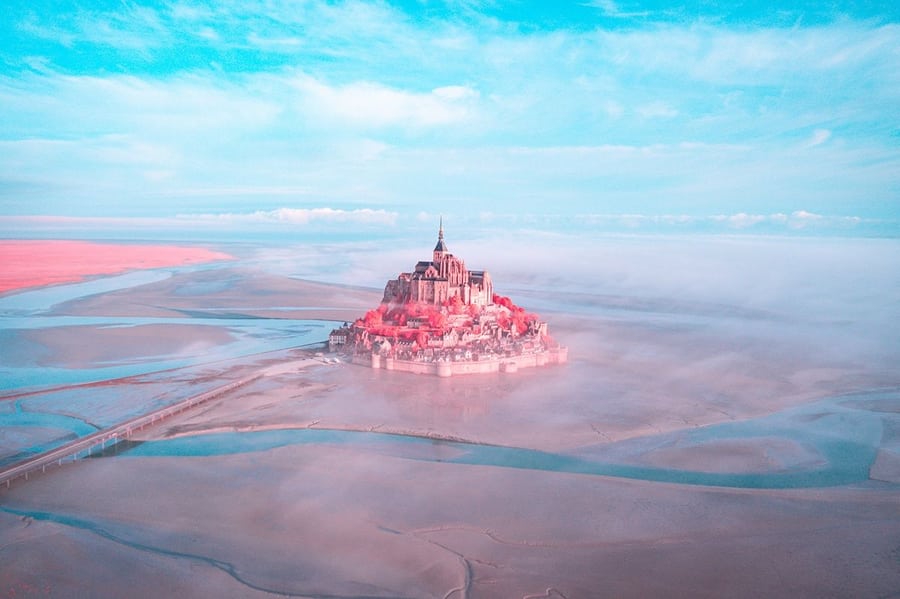 Cotton candy take on France's Mont St. Michel, as featured in Paolo Pettigiani's 