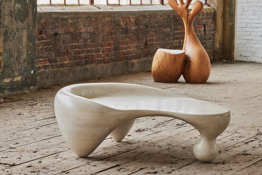 Sculptural coffee table featured in Aaron Poritz' 