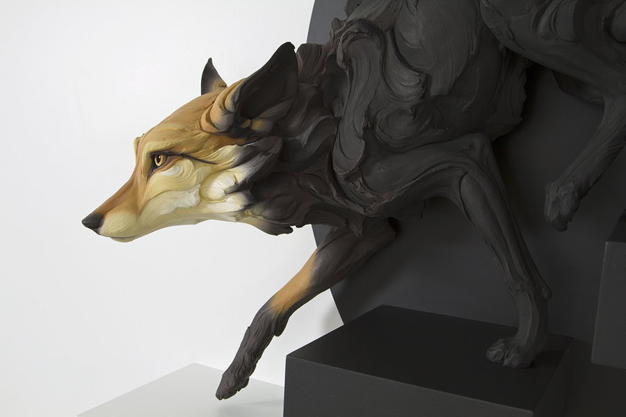 Cavener's ultra-elegant fox sculpture play with light and shadow in a way that's absolutely mesmerizing. 