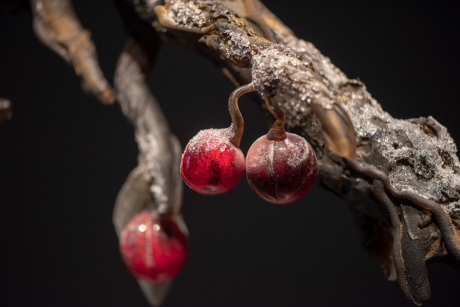 The unbelievably lifelike detailing on Moore's winter plum tree proves why she's one of the best around.